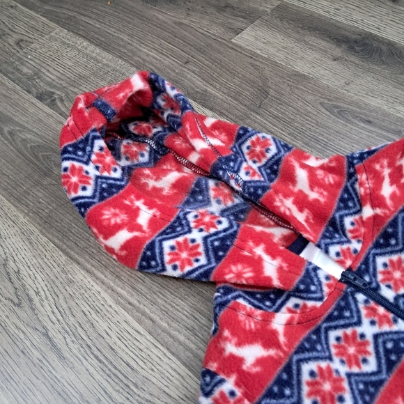 Merry Moments Family Matching Reindeer/Snowflake Pattern Fleece Zip Front Pajama - Picture 4 of 9